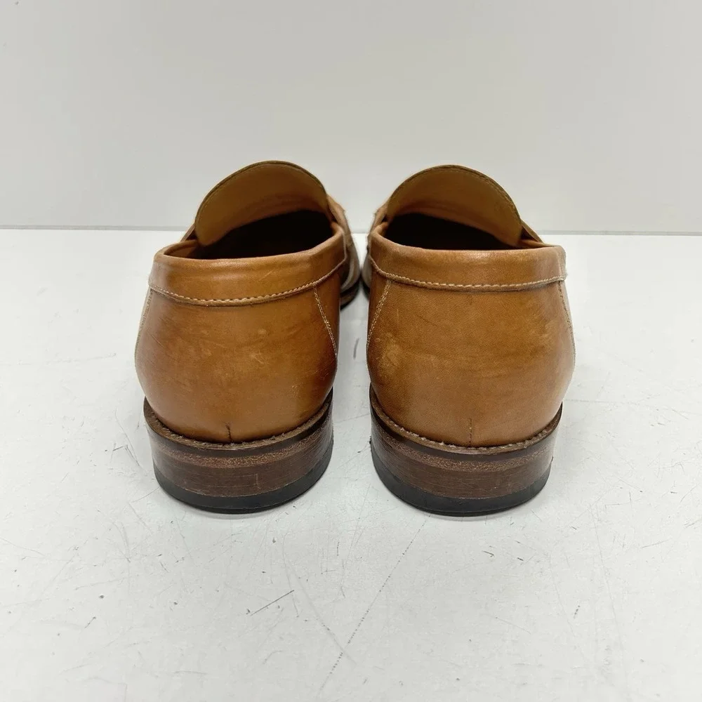 Scarosso‎ Men's Brown Leather Penny Loafers Shoes Made in Italy EU41, US8, UK7